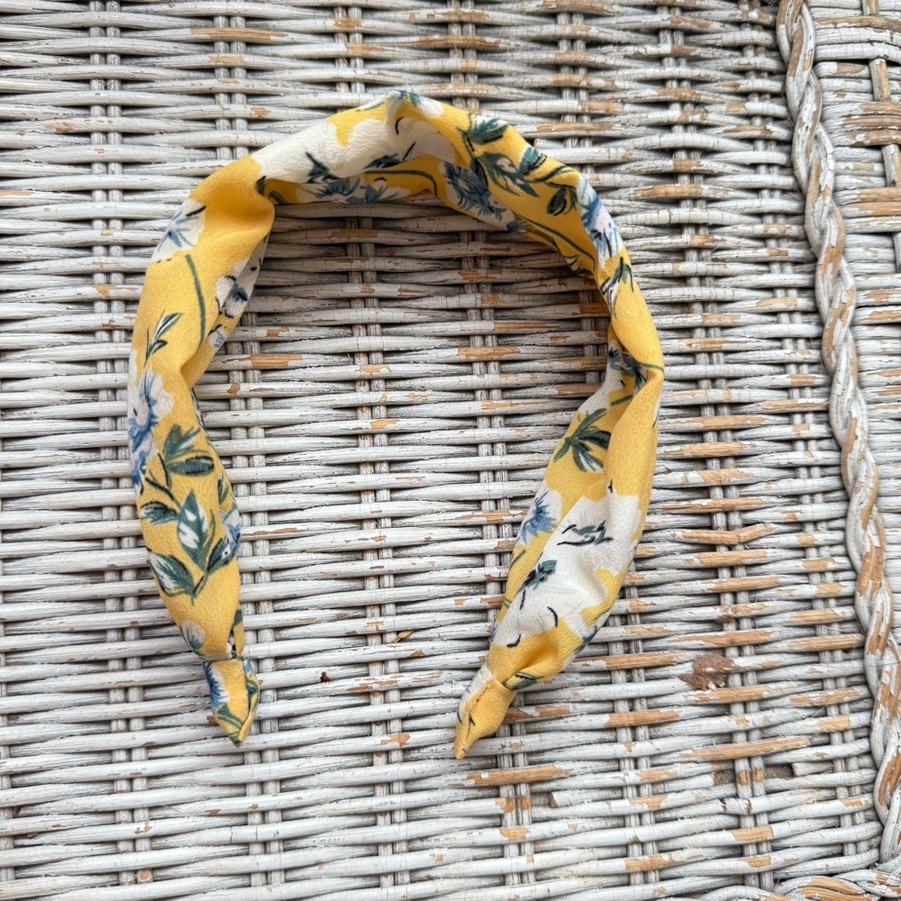 Vintage Yellow & Blue Floral Headband